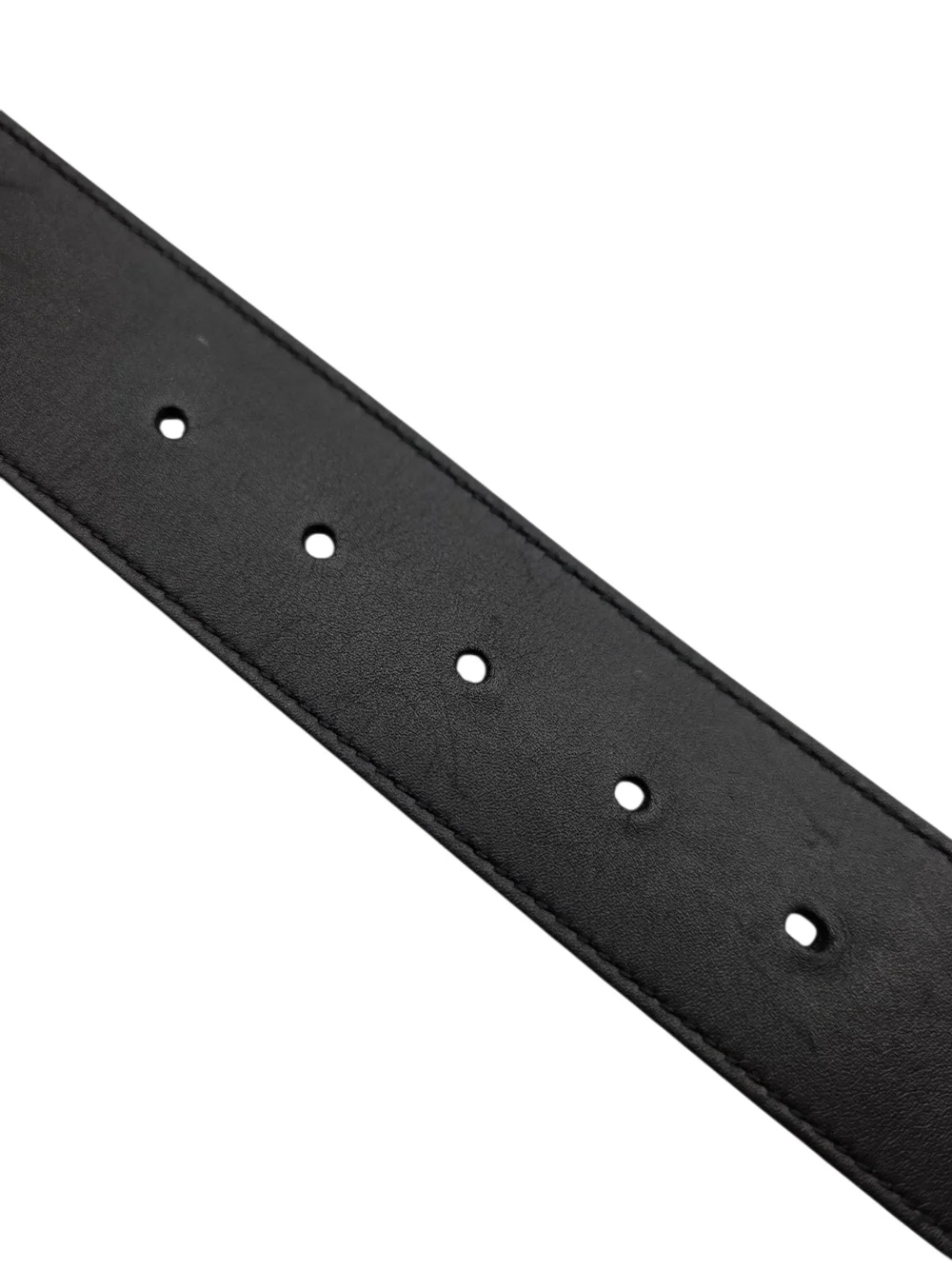 Gucci Double G Logo Black Leather Belt